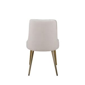 Velvet Deluxe – Chaise de salle à manger – Beige, Doré – 66 x 89 x 50 cm