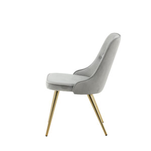 Velvet Deluxe – Chaise de salle à manger – Doré, Gris, Gris clair – 66 x 89 x 50 cm