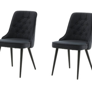 Velvet Deluxe – Chaise de salle à manger – Noir – 66 x 89 x 50 cm