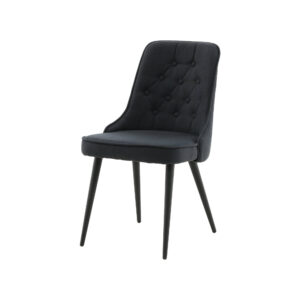 Velvet Deluxe – Chaise de salle à manger – Noir – 66 x 89 x 50 cm