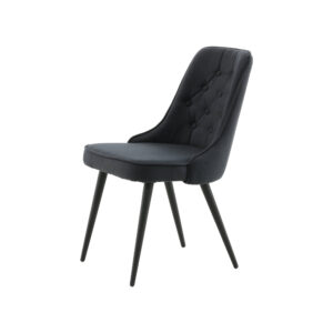 Velvet Deluxe – Chaise de salle à manger – Noir – 66 x 89 x 50 cm
