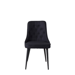Velvet Deluxe – Chaise de salle à manger – Noir – 66 x 89 x 50 cm