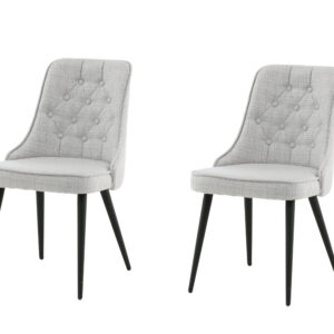 Velvet Deluxe – Chaise de salle à manger – Noir, Gris clair, Gris – 66 x 89 x 50 cm