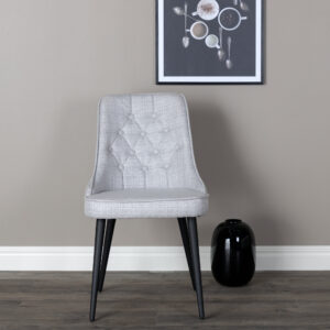 Velvet Deluxe – Chaise de salle à manger – Noir, Gris clair, Gris – 66 x 89 x 50 cm