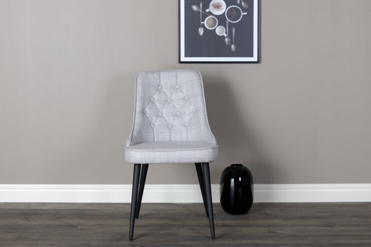Velvet Deluxe – Chaise de salle à manger – Noir, Gris clair, Gris – 66 x 89 x 50 cm