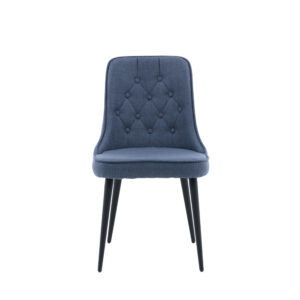 Velvet Deluxe – Chaise de salle à manger – Noir, Bleu – 66 x 89 x 50 cm