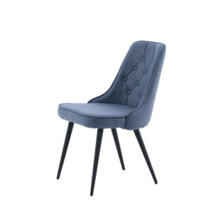 Velvet Deluxe – Chaise de salle à manger – Noir, Bleu – 66 x 89 x 50 cm