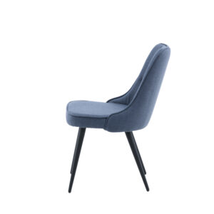 Velvet Deluxe – Chaise de salle à manger – Noir, Bleu – 66 x 89 x 50 cm
