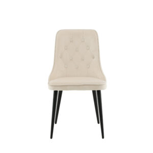 Velvet Deluxe – Chaise de salle à manger – Beige, Noir – 66 x 89 x 50 cm
