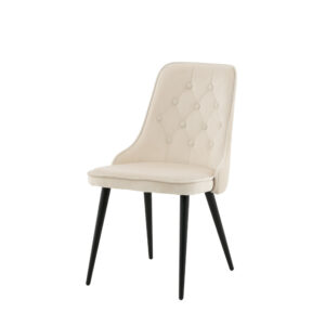 Velvet Deluxe – Chaise de salle à manger – Beige, Noir – 66 x 89 x 50 cm
