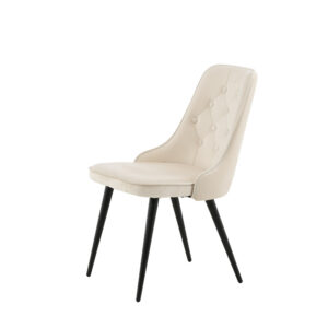 Velvet Deluxe – Chaise de salle à manger – Beige, Noir – 66 x 89 x 50 cm