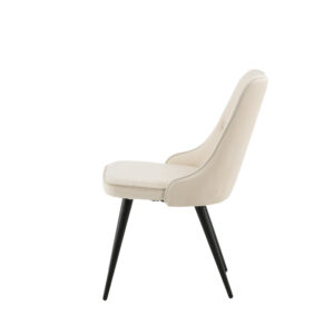 Velvet Deluxe – Chaise de salle à manger – Beige, Noir – 66 x 89 x 50 cm