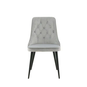 Velvet Deluxe – Chaise de salle à manger – Noir, Gris clair – 66 x 89 x 50 cm