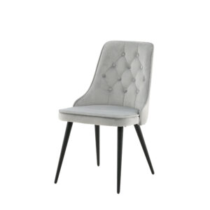 Velvet Deluxe – Chaise de salle à manger – Noir, Gris clair – 66 x 89 x 50 cm