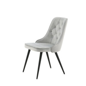Velvet Deluxe – Chaise de salle à manger – Noir, Gris clair – 66 x 89 x 50 cm