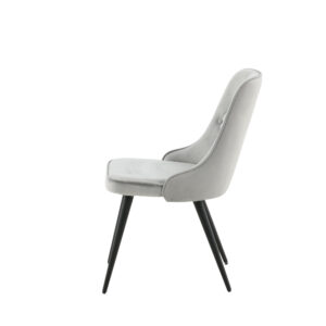 Velvet Deluxe – Chaise de salle à manger – Noir, Gris clair – 66 x 89 x 50 cm