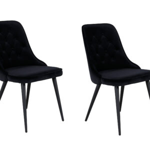 Velvet Deluxe – Chaise de salle à manger – Noir – 66 x 89 x 50 cm