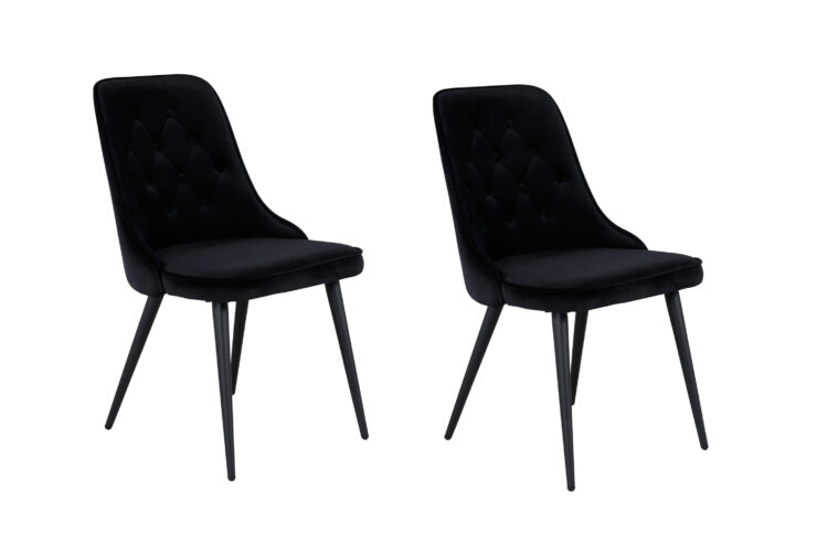 Velvet Deluxe – Chaise de salle à manger – Noir – 66 x 89 x 50 cm