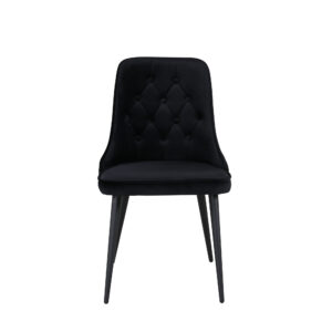 Velvet Deluxe – Chaise de salle à manger – Noir – 66 x 89 x 50 cm