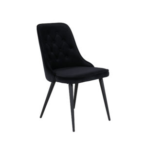 Velvet Deluxe – Chaise de salle à manger – Noir – 66 x 89 x 50 cm