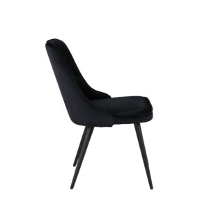 Velvet Deluxe – Chaise de salle à manger – Noir – 66 x 89 x 50 cm