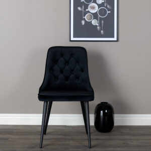 Velvet Deluxe – Chaise de salle à manger – Noir – 66 x 89 x 50 cm