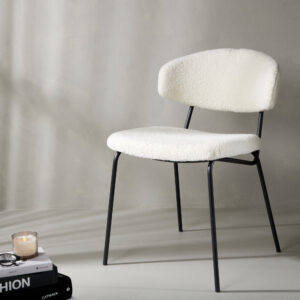 Chico – Chaise de salle à manger – Blanc, Noir – 59 x 79 x 50 cm