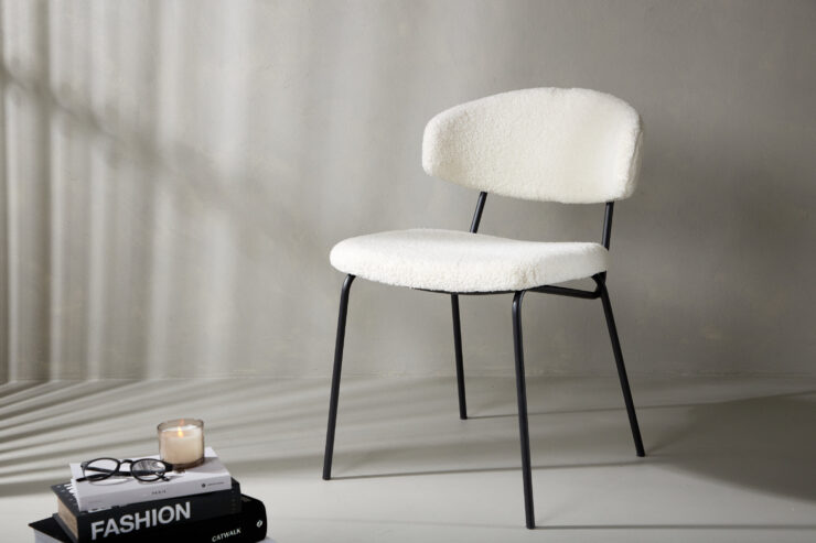 Chico – Chaise de salle à manger – Blanc, Noir – 59 x 79 x 50 cm