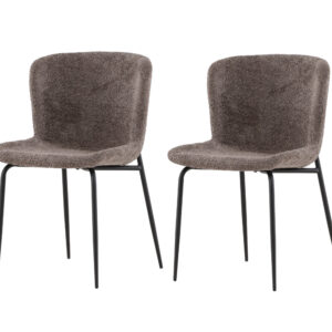 Modesto – Chaise de salle à manger – Noir, Marron – 54 x 80 x 48 cm
