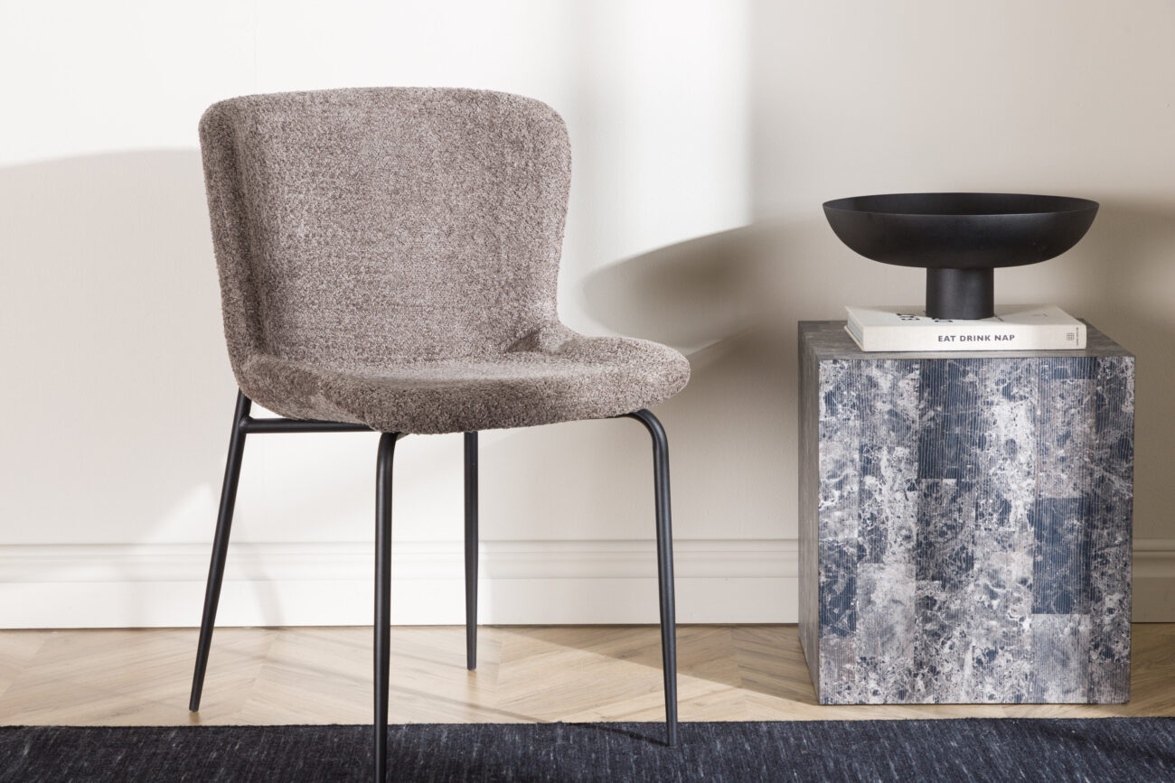 Modesto – Chaise de salle à manger – Noir, Marron – 54 x 80 x 48 cm