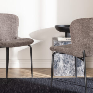 Modesto – Chaise de salle à manger – Noir, Marron – 54 x 80 x 48 cm