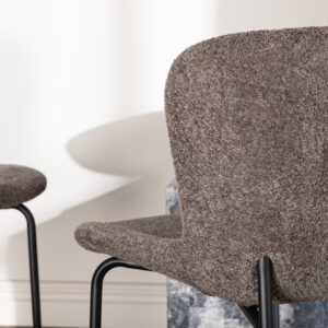 Modesto – Chaise de salle à manger – Noir, Marron – 54 x 80 x 48 cm