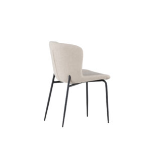 Modesto – Chaise de salle à manger – Beige, Noir – 54 x 80 x 48 cm