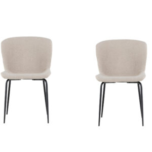 Modesto – Chaise de salle à manger – Beige, Noir – 54 x 80 x 48 cm