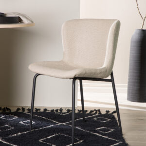 Modesto – Chaise de salle à manger – Beige, Noir – 54 x 80 x 48 cm