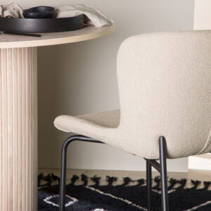 Modesto – Chaise de salle à manger – Beige, Noir – 54 x 80 x 48 cm