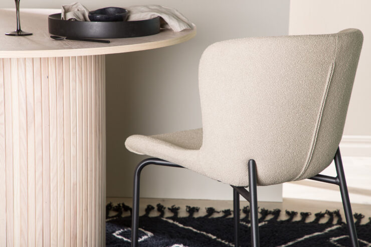 Modesto – Chaise de salle à manger – Beige, Noir – 54 x 80 x 48 cm