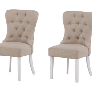 Vista – Chaise de salle à manger – Beige, Blanc – 68 x 101 x 55 cm