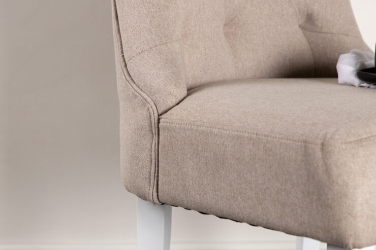 Vista – Chaise de salle à manger – Beige, Blanc – 68 x 101 x 55 cm