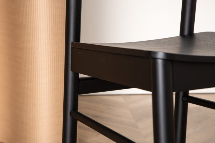 Montros – Chaise de salle à manger – Noir – 48 x 82 x 46 cm