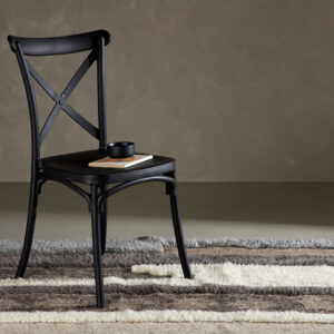 Crosett – Chaise de salle à manger – Noir – 55 x 90 x 52 cm