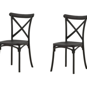 Crosett – Chaise de salle à manger – Noir – 55 x 90 x 52 cm