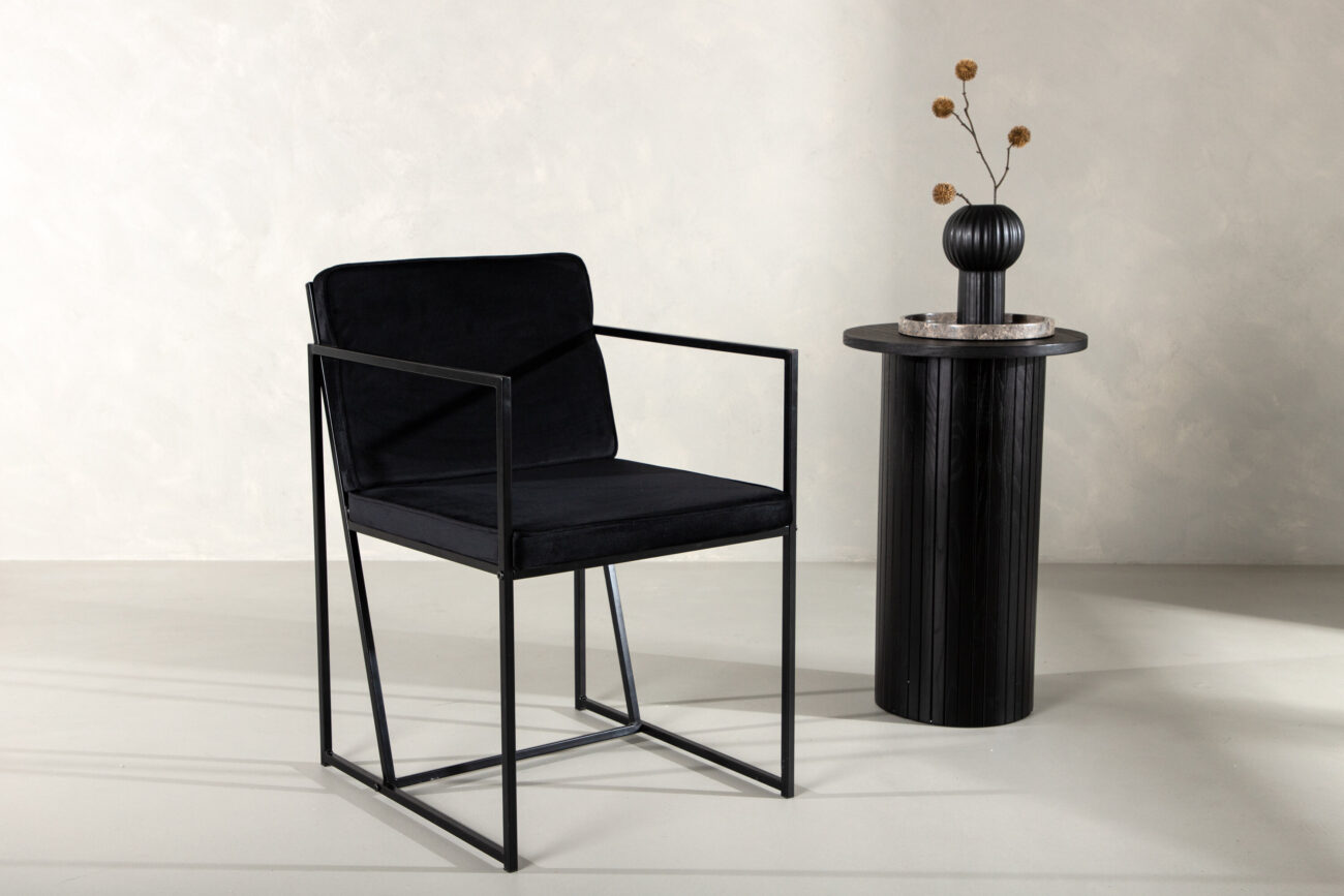 Richmond – Chaise de salle à manger – Noir – 55 x 82 x 52 cm