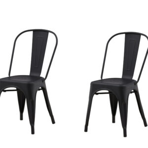 Tempe – Chaise de salle à manger – Noir – 53 x 85 x 45 cm