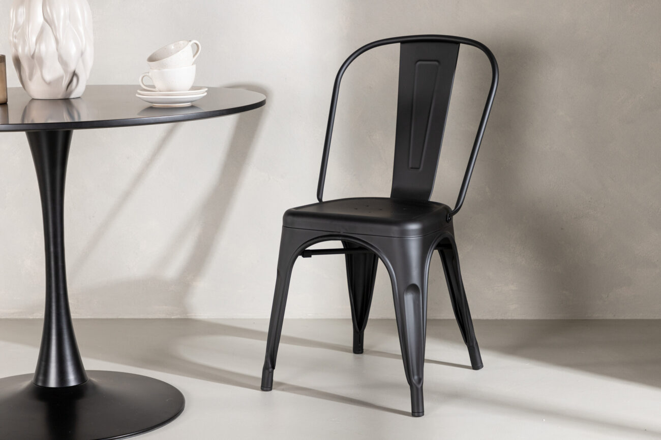 Tempe – Chaise de salle à manger – Noir – 53 x 85 x 45 cm