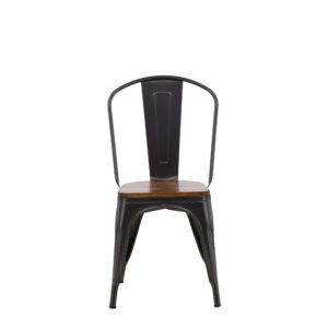 Tempe – Chaise de salle à manger – Noyer, Gris foncé – 53 x 85 x 45 cm