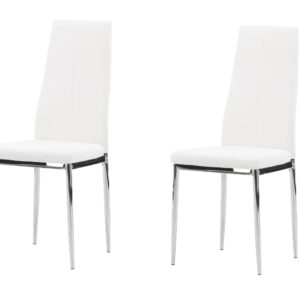 Pastill – Chaise de salle à manger – Argenté, Blanc – 45 x 99 x 42 cm