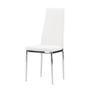 Pastill – Chaise de salle à manger – Argenté, Blanc – 45 x 99 x 42 cm