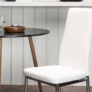 Pastill – Chaise de salle à manger – Argenté, Blanc – 45 x 99 x 42 cm