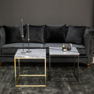 Velvet – Canapé 3 places – Noir, Naturel, Naturel foncé – 88 x 80 x 217 cm